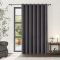 Single Panel Charcoal Gray Room Divider Curtain, Extra Wide Thermal Insulated Privacy Partition Drape with Metal Grommets