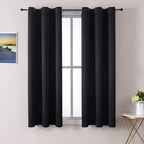 2 Panels 42x63 Inch Thick Light Blocking Polyester Curtains, Noise Reducing Thermal Insulated Privacy Window Drapes