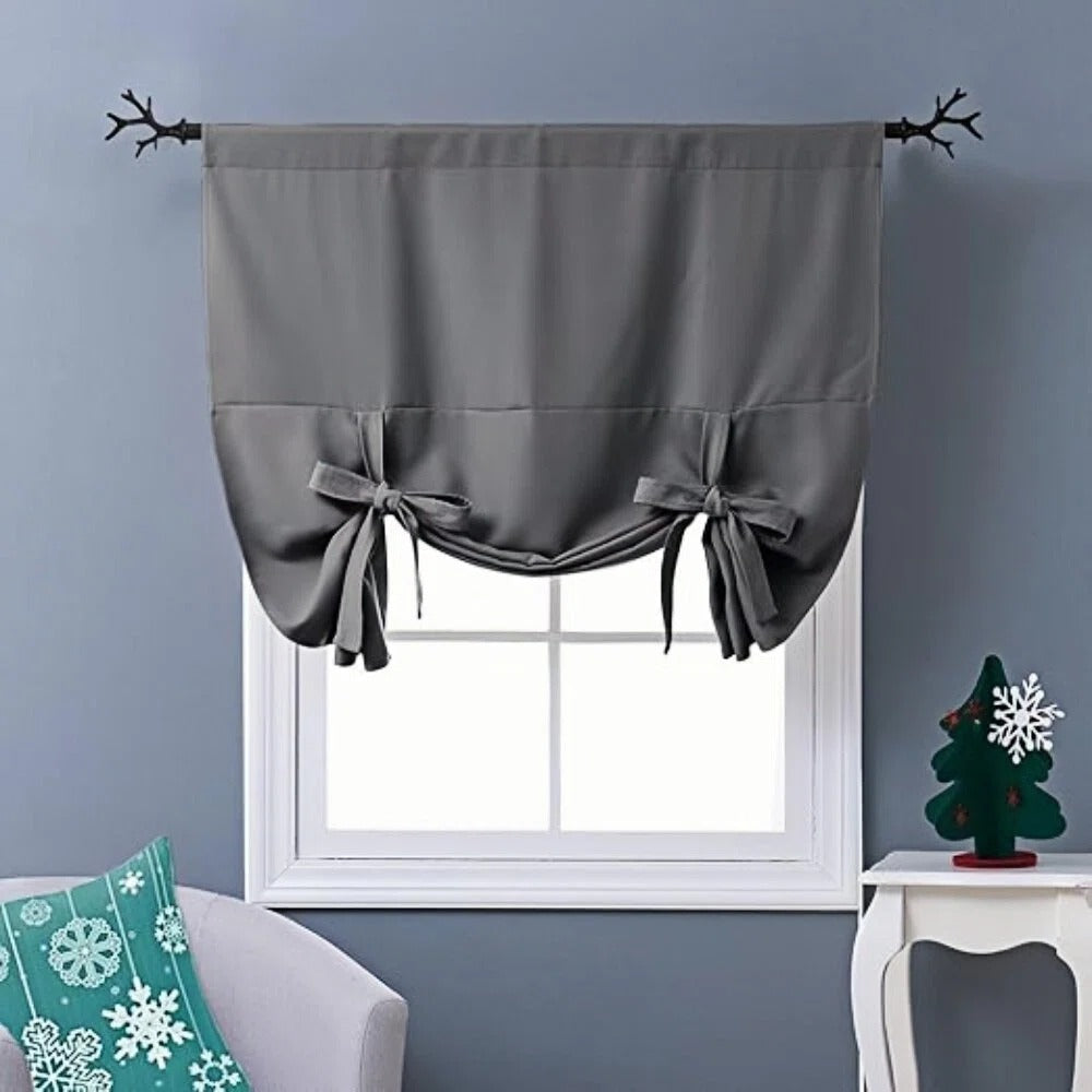 Tie Up Blackout Shade 46x63 Inch Adjustable Height Curtain for Kitchen Bathroom