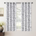 2 Panels 52x63 Inch Floral Pattern 100% Full Blackout Thermal Insulated Grommet Window Curtains