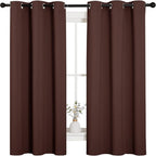 Triple Weave Polyester Blackout Curtains 42x63 Inch Silver Grommet Top Curtains Energy Saving Thermal Insulated Noise Reduction Curtains