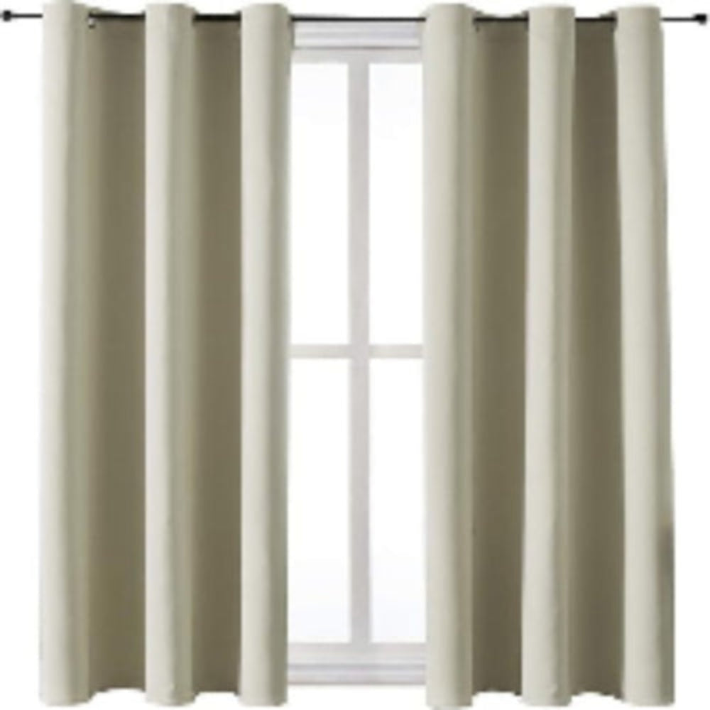 2 Panels 42x63 Inch 85% Light Blocking Polyester Window Curtains, Noise Reducing Thermal Insulated Privacy Drapes