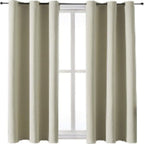 2 Panels 42x63 Inch 85% Light Blocking Polyester Window Curtains, Noise Reducing Thermal Insulated Privacy Drapes