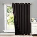 Extra Wide Patio Door Drape Blackout Super Heavy-Duty Thermal Lined Curtain 1 Panel 100x84 Brown Privacy Assured