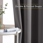 Polyester Blackout Curtains 2 Panels Silver Grommet Thermal Insulated Soundproof Curtains
