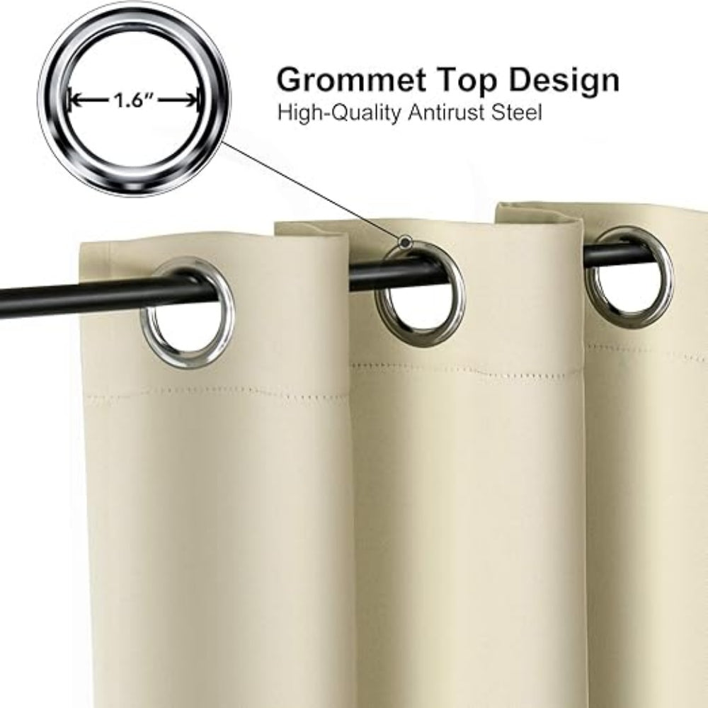 2 Panels 42x63 Inch 85% Light Blocking Polyester Window Curtains, Noise Reducing Thermal Insulated Privacy Drapes