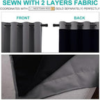 Double Layer Lined Polyester Blackout Curtains Silver Grommet Thermal Insulated Noise Reducing Formaldehyde Free Curtains
