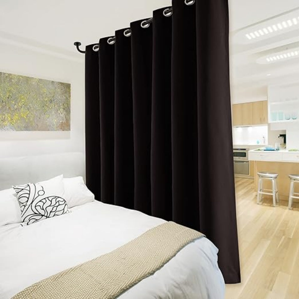 Extra Wide Patio Door Drape Blackout Super Heavy-Duty Thermal Lined Curtain 1 Panel 100x84 Brown Privacy Assured