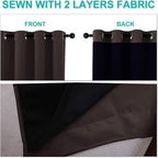 Extra Wide Patio Door Drape Blackout Super Heavy-Duty Thermal Lined Curtain 1 Panel 100x84 Brown Privacy Assured