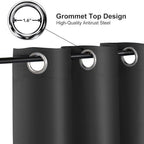 Single Panel Charcoal Gray Room Divider Curtain, Extra Wide Thermal Insulated Privacy Partition Drape with Metal Grommets