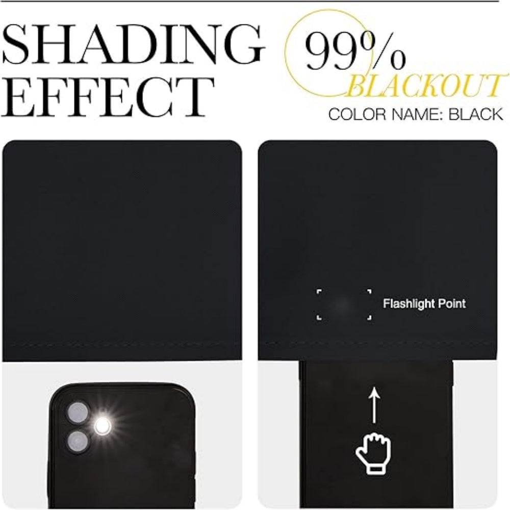 Full Polyester 3-Layer Blackout Curtains Rod Pocket Adjustable Length Thermal Sun Blocking Curtains