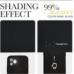 Full Polyester 3-Layer Blackout Curtains Rod Pocket Adjustable Length Thermal Sun Blocking Curtains