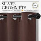 Triple Weave Polyester Blackout Curtains 42x63 Inch Silver Grommet Top Curtains Energy Saving Thermal Insulated Noise Reduction Curtains