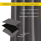 Polyester Blackout Curtains 2 Panels Silver Grommet Thermal Insulated Soundproof Curtains