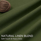 40x96 Inch 100% Full Blackout Thermal Insulated Linen Blend Pinch Pleat Curtains with 4 Flexible Hanging Options