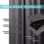 Double Layer Lined Polyester Blackout Curtains Silver Grommet Thermal Insulated Noise Reducing Formaldehyde Free Curtains