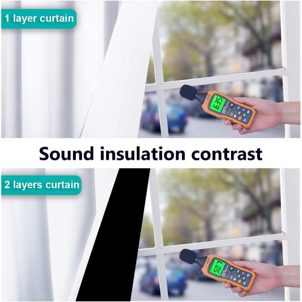 Double Layer Thick Polyester Blackout Curtains Silver Grommet Ready Made Curtains Thermal Insulated Soundproof Sun Protection Curtains
