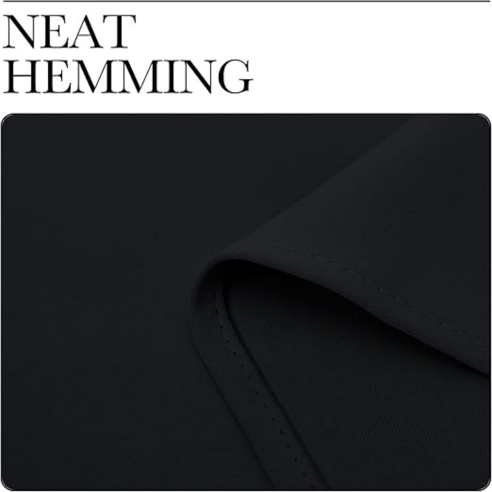 Full Polyester 3-Layer Blackout Curtains Rod Pocket Adjustable Length Thermal Sun Blocking Curtains