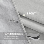 Faux Linen Total Blackout Curtains White Lined Thermal Insulated Noise Reduction Silver Grommet Curtains