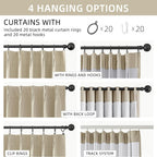 Natural Linen Pinch Pleated Blackout Curtains, Thermal Insulated Room Darkening Window Drapes with Back Tab & Hooks Rings for Farmhouse Living Room & Bedroom, 40"W x 80"L, 2 Panels